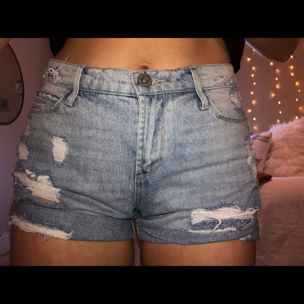 ripped jean shorts